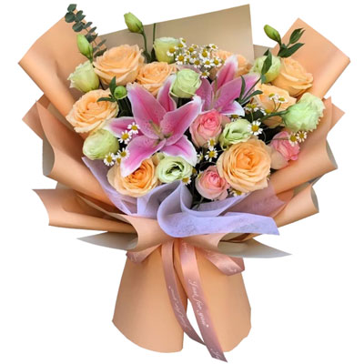 龙岩11朵玫瑰桔梗百合,陪你每个季节